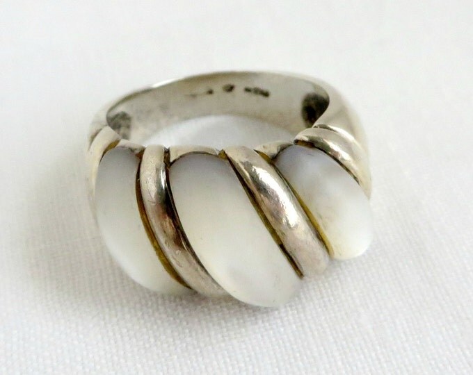 Vintage Sterling Silver Moonstone Ring, Size 5