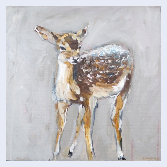 deer painting art acrylic original little one deer painting art acrylic original little one
