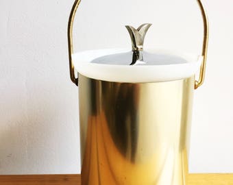 Gold and Silver Mid Century Ice Bucket