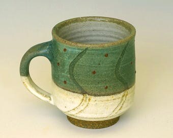 Ceramic mug, turquoise mug, blue mug, coffee mug, handmade mug, stoneware
