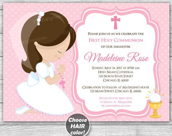 First Communion Invitation Girl First Communion Invitations