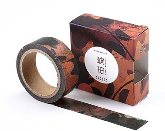 Washi Tape - Autumn Dry Leaves deco washi tape - Japanese masking tape, planner stickers, decorative stickers