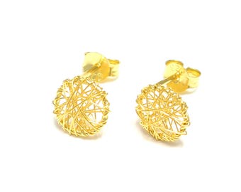 Gold-plated wire earrings 925 sterling silver