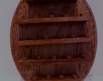 Wooden Oval Thimble Holder. Thimble Display Rack