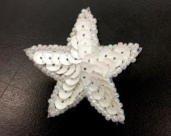Star with White Sequin and Beads 1.5" -43493