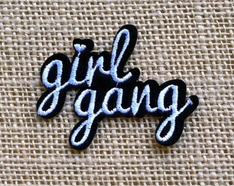 Punk Patch for Jackets GIRL GANG Iron On Patch 3" Rock Punk Band Geek Tumblr Retro Grunge Patches DIY Iron On Patches for Backpacks