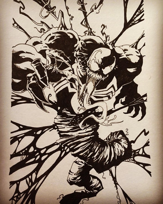 Venom Ink Drawing