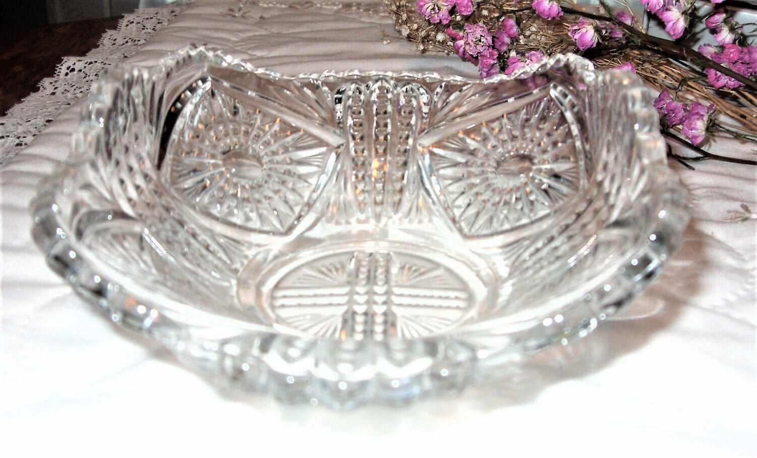 EAPG Tarentum Glass Co. Postscript Pattern 1905 Fruit Bowl