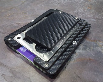 MultiWallet Carbon. Holstex EDC Tactical Wallet Carbon Fiber Texture. Multi tool and money clip.