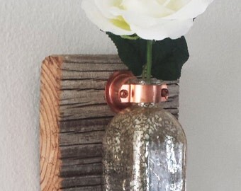 Reclaimed Barnwood Wall Vase - 120 year old wood