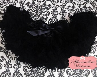 BLACK PETTISKIRT with Bow, Black Tutu, Newborn Pettiskirt, Baby Pettiskirt, Toddler Pettiskirt, Smash Cake, Birthday Outfit.