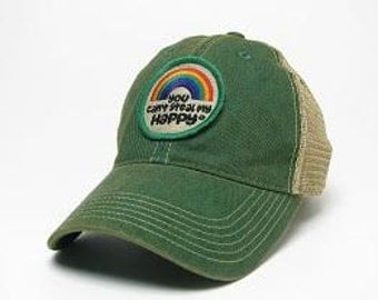 You Can't Steal My Happy Retro Rainbow Trucker Hat