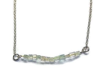 Aquamarine and sterling silver necklace