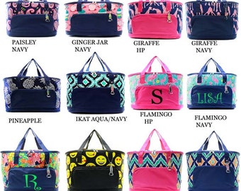 Canvas Insulated Cooler Shoulder Bag With Free Monogram
