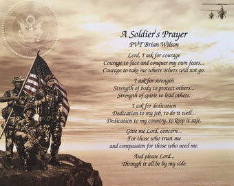Army Gift, A Soldier's Prayer, Veterans Day Gift, Gift for Army, Army Birthday Gift, Army Christmas Gift, Military Gift, Graduation Gift