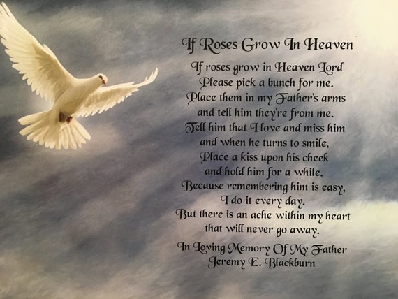 In Memory of Father Gift Personalized If Roses Grow In Heaven