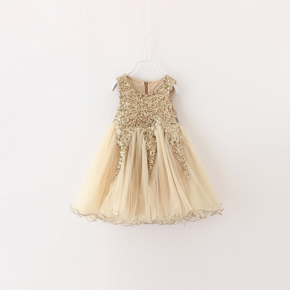 listing gold dress white flower girl listing gold dress white flower girl