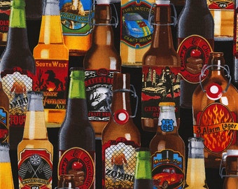 Craft Beer Fabric Fat Quarter, Third Yard, Half Yard, or By The Yard; C5123; Novelty Cotton; Timeless Treasures; Quilt, Apparel, Decor