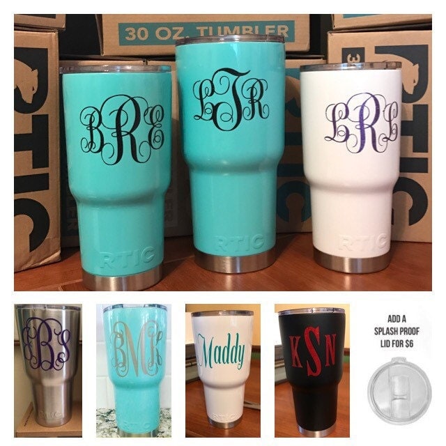 Monogram Tumbler Custom RTIC Tumbler Monogram RTIC Tumbler