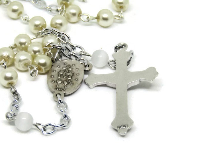 Wedding Rosary for Bride | Wedding Gift | Wedding Rosary Necklace | Catholic Christian Rosaries | Pearl Rosary | Wedding Keepsake Mom