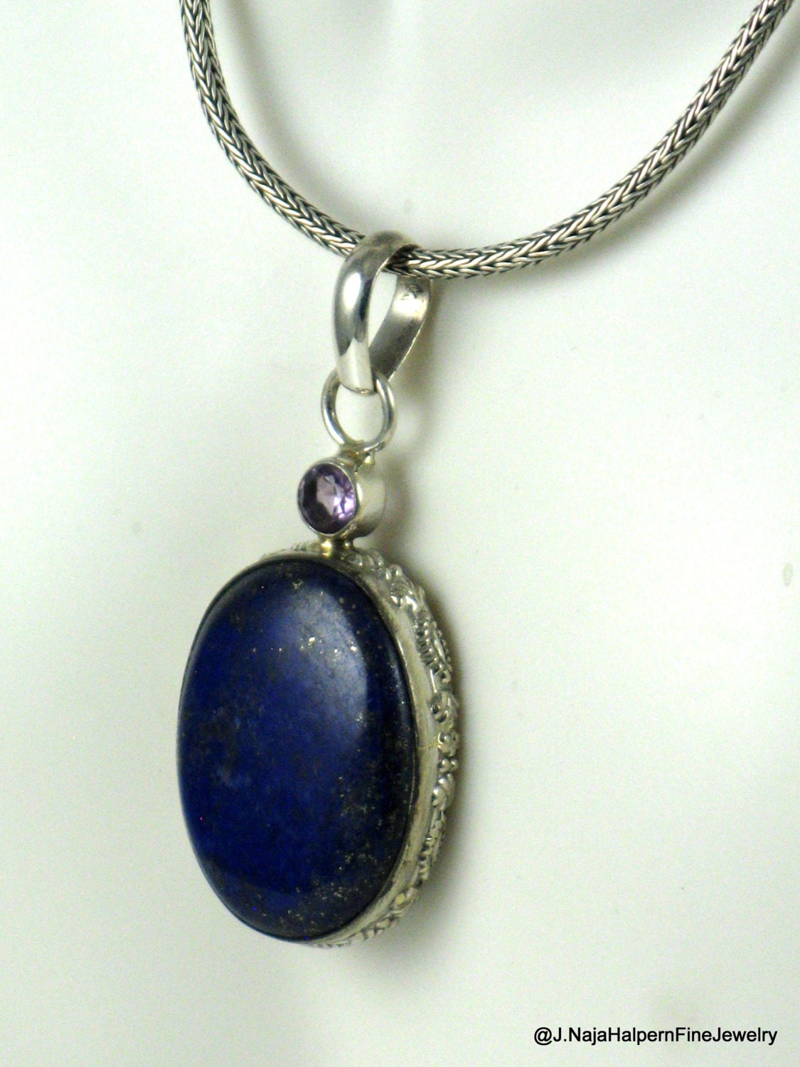 Blue Lapis Pendant Lapis Lazuli Sterling Silver 925 Purple