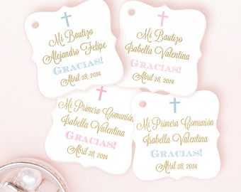 Mi Bautizo tags (30) - Baptism gift tags - Spanish baptism tags - Baptism tags