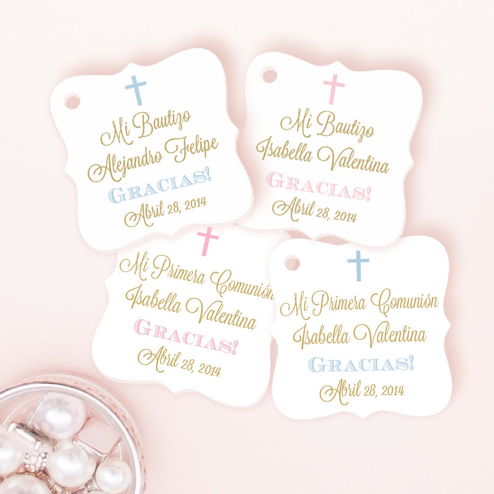 Mi Bautizo tags 30 Baptism gift tags Spanish baptism
