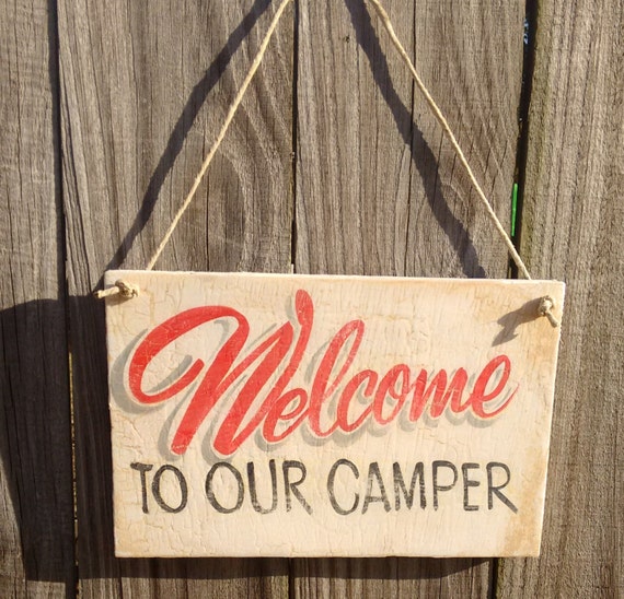 Welcome to our camper sign rv sign camper decor antique
