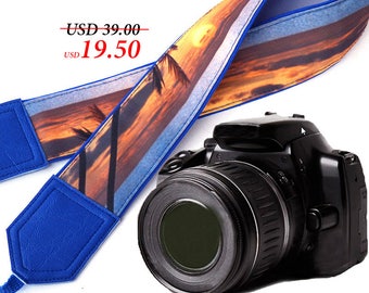Blue DSLR / SLR Camera Strap. Sea Camera Strap. Beach camera strap. Camera accessories. Photographer gift.