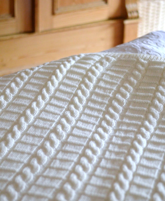 Knitting pattern afghan baby blanket 3 Sizes Easy Beginner Baby Blank Cable P...