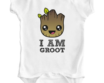I AM GROOT - Guardians of the Galaxy Baby Romper / Creeper / Bodysuit / One piece