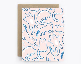 Blank Card - Birthday, Friendship, Just Because - Cats