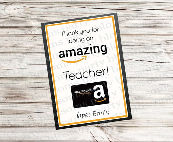 Printable Teacher Appreciation Gift Card Holder for Amazon