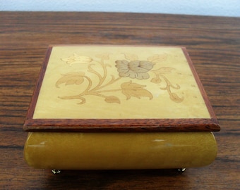 REUGE Swiss Musical Movement Inlay Floral Music Box "Memory" Made In Italy