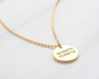 20% OFF Silver coordinates jewelry • Latitude longitude jewelry necklace • Best friend necklace • Going away gift CCN07 JN68