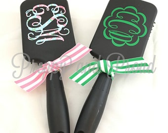 Personalized Paddle Hair Brush, Hair Brush, Monogrammed Brush, Monogram Brush, Brush with Monogram, Monogram Decal, Monogram, Monogrammed