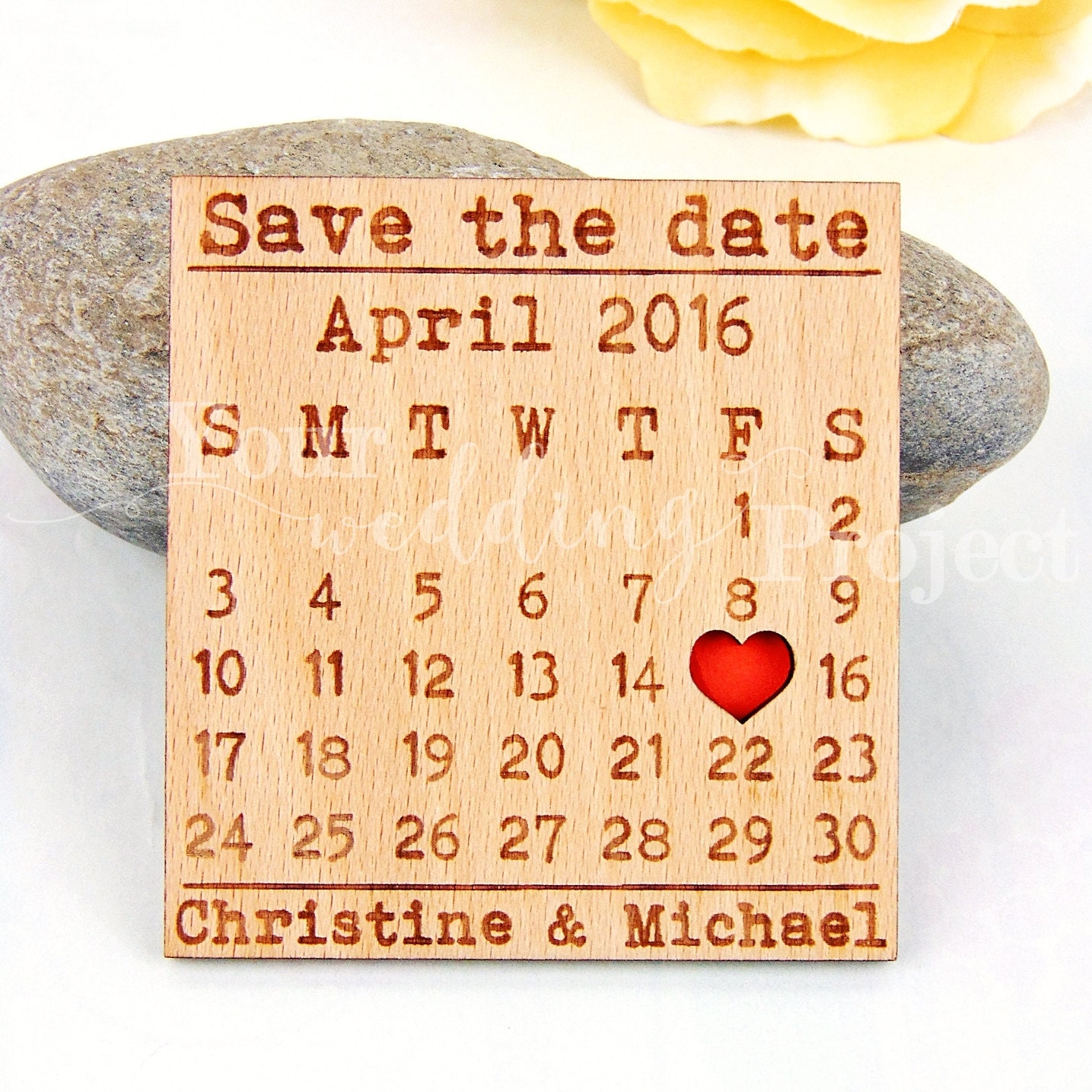 Calendar Save the Date Custom Engraved Save the Date
