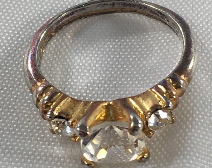 Storewide 25% Off SALE Vintage Two Tone Gold & Silver Claire's Designer Cocktail Ring Featuring Rhinestone Baguette Design Storewide 25% Off SALE Vintage Two Tone Gold & Silver Claire's Designer Cocktail Ring Featuring Rhinestone Baguette Design