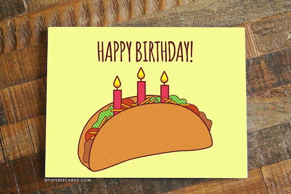 Taco Birthday Card Happy Birthday Funny Card