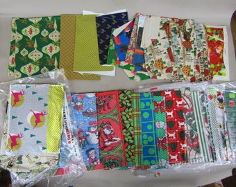 large lot vintage Christmas wrapping paper 2 1/2 pounds