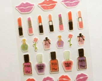 Make-Up Beauty Stickers, Girly Planner Stickers, Mini Deco Stickers, Fashion Scrapbooking Sticker, Card Embellishment, Planner Supplies