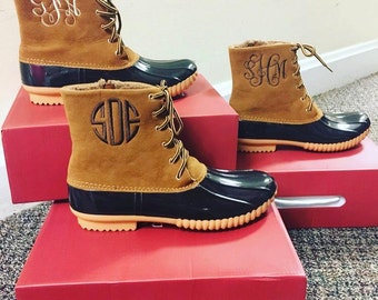 Monogrammed Duck Boots