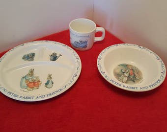 child plate set Peter rabbit and friends 3 piece dish set