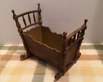 Vintage Doll Crib Vintage Doll Rocker Vintage Doll cradle Plastic Resin Doll Baby Crib Made in France
