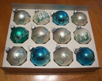 One Dozen Shiny Brite Christmas Ornaments