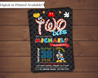 Mickey Mouse Invitation,Mickey Mouse Second Birthday