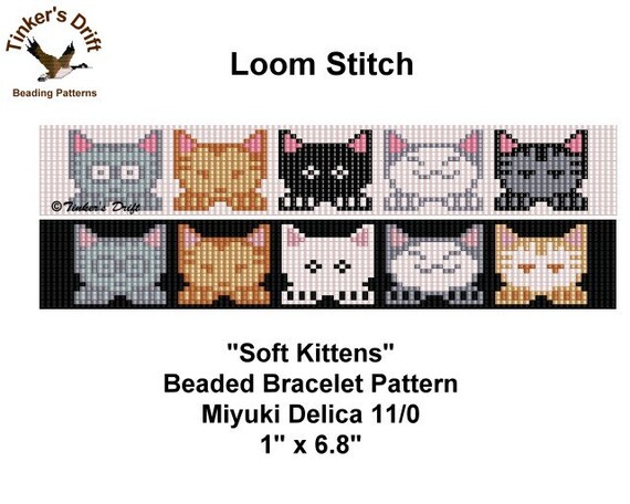 Loom Beaded Bracelet Pattern Kittens Or Cats Seed By TinkersDrift