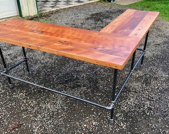 L shaped desk | Etsy