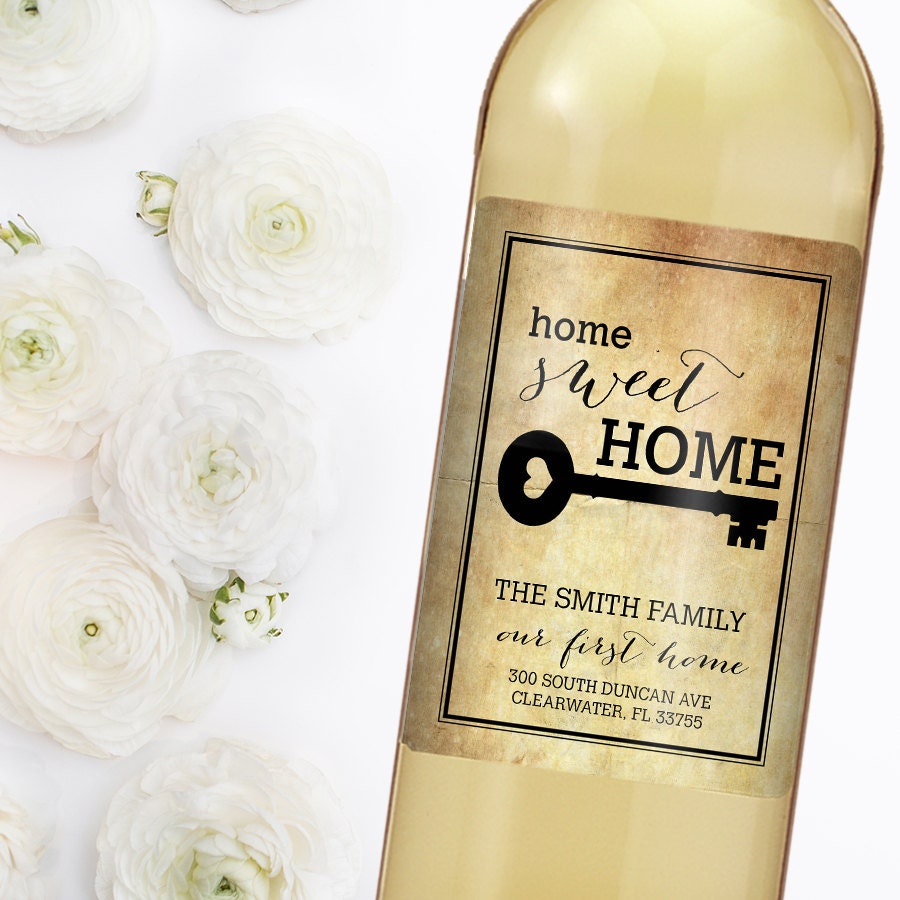 Housewarming Gift New Home Wine Label Custom Wine Label