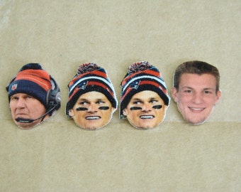 Tom Brady stud earrings, New England Patriots, Go Pats! Pre-Season Price Cut!